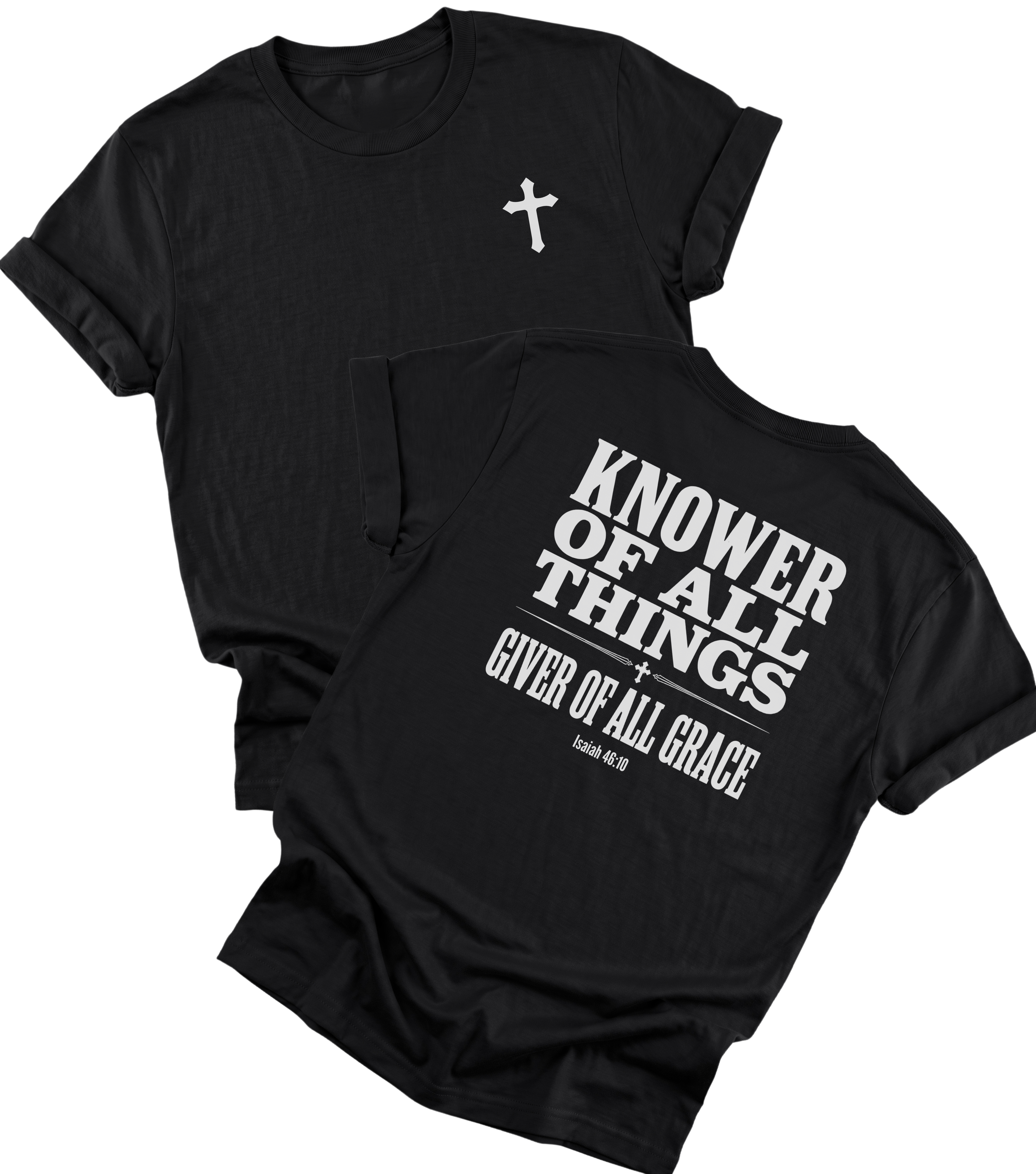 Faith Shirt for Men & Women, Christian Shirt, Religious T-shirt, Bible Verse Shirt Gift, Birthday Gift for Christian, Knower of All Things,